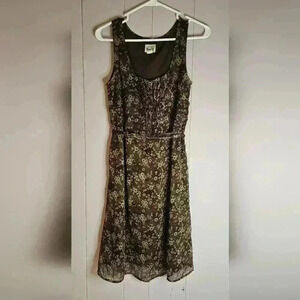 Converse Green Floral Lined Dress, Small